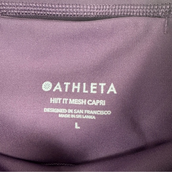 Athleta Hiit It Mesh Capri Purple Size Large - Picture 4 of 10